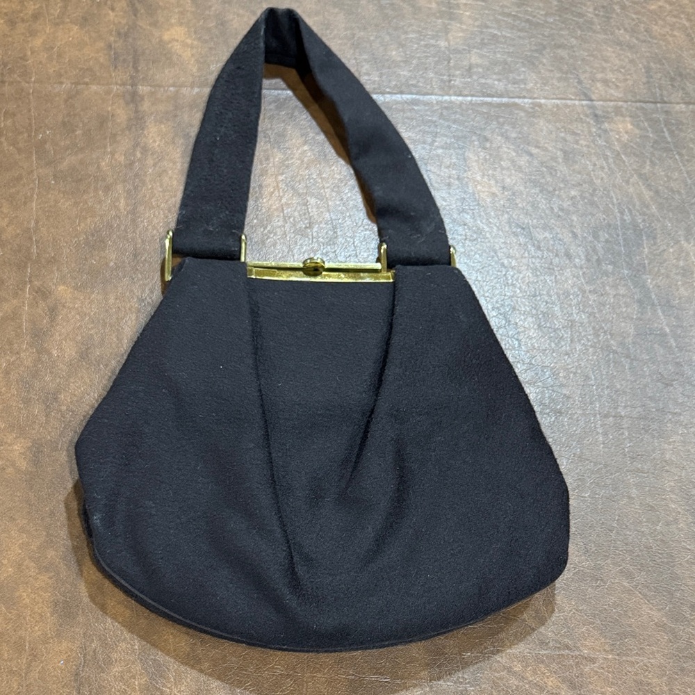 Bobbie Jerome vintage felt brown handbag with coin purse